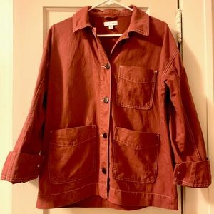 ✨Red Topshop Chore Coat✨ with contrast stitching
